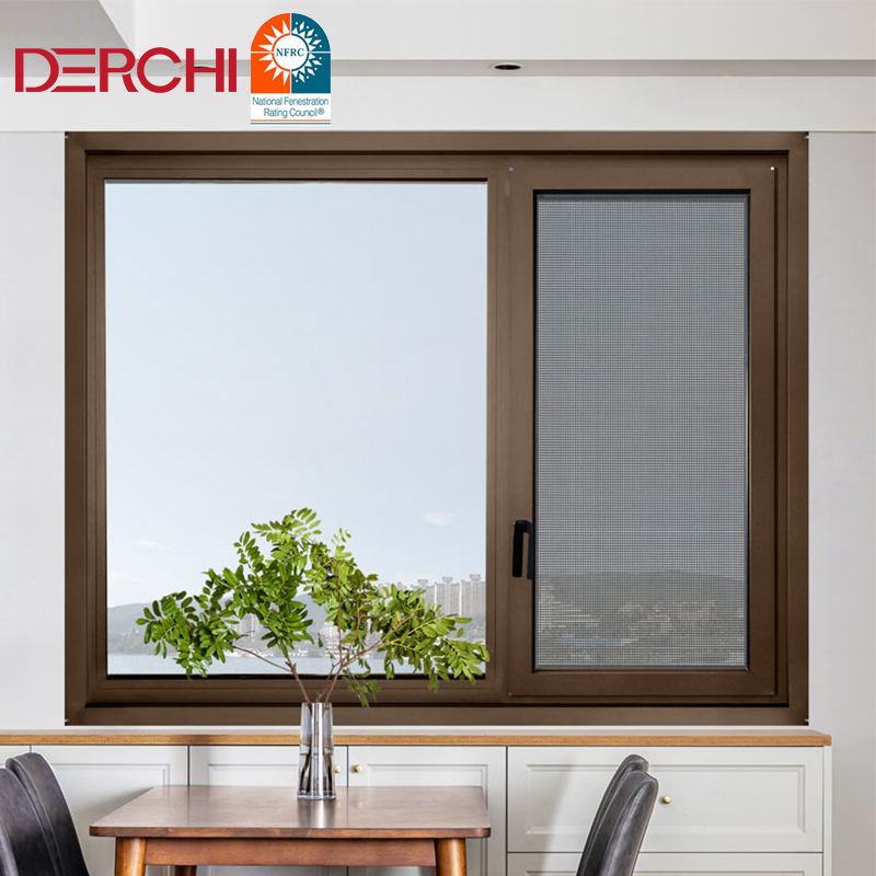 Ventanas de casement de estilo europeo diseño a prueba de sonido ventanas de aluminio de doble acristalamiento aisladas
