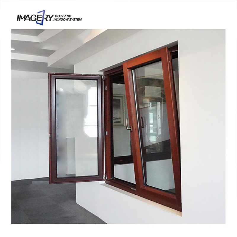 Ventanas de triple vidrio de aluminio con ruptura térmica de alta eficiencia estándar CE, de apertura oscilobatiente