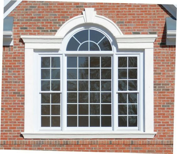 Ventana de aluminio de doble cristal con forma arqueada francesa en el exterior, con vidrio claro y esmerilado