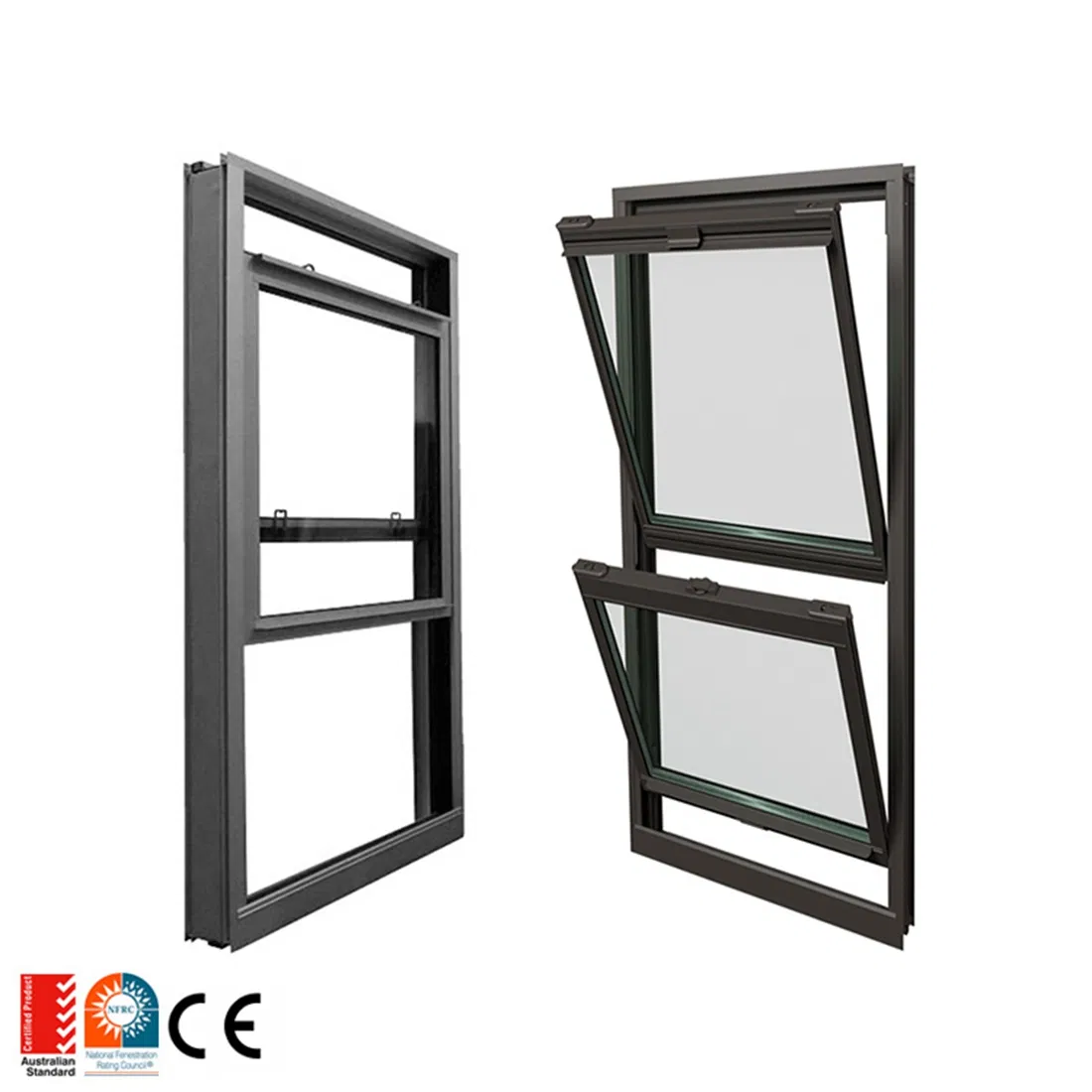 Ventanas de aluminio de un solo panel oscilante y de un solo panel deslizante Ventana de un solo panel deslizante