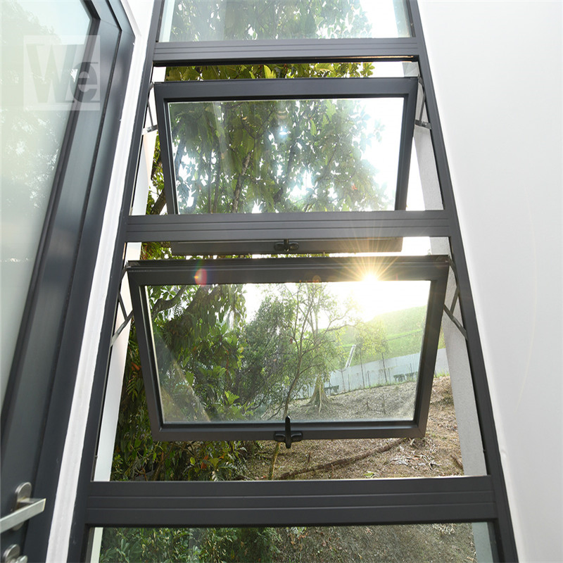 Diseño de rejilla de ventana de guillotina simple y doble para cocina, ventana deslizante vertical de aluminio