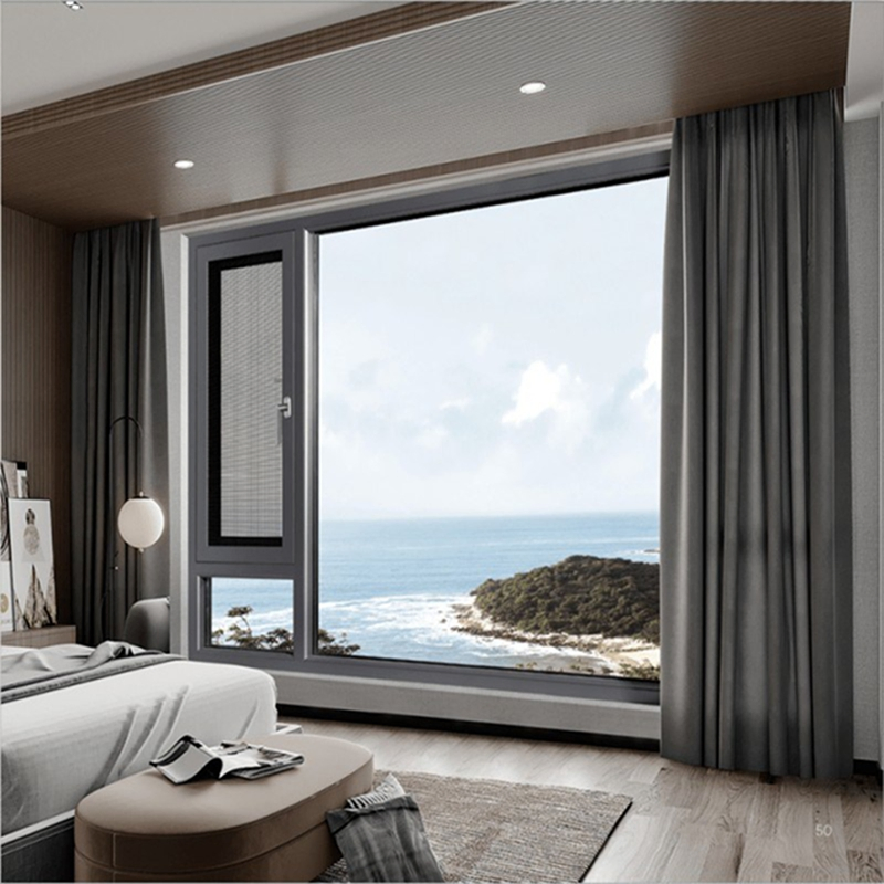 Ventana de casement de aluminio de alta calidad de la marca líder Baiyiyuan, ventana de doble o simple hoja