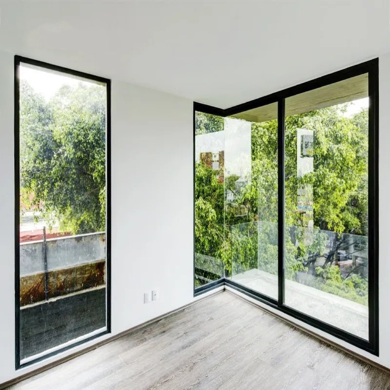 Fabricante principal de China Ventanas arquitectónicas fijas negras personalizadas Ventanas modernas de aleación de aluminio