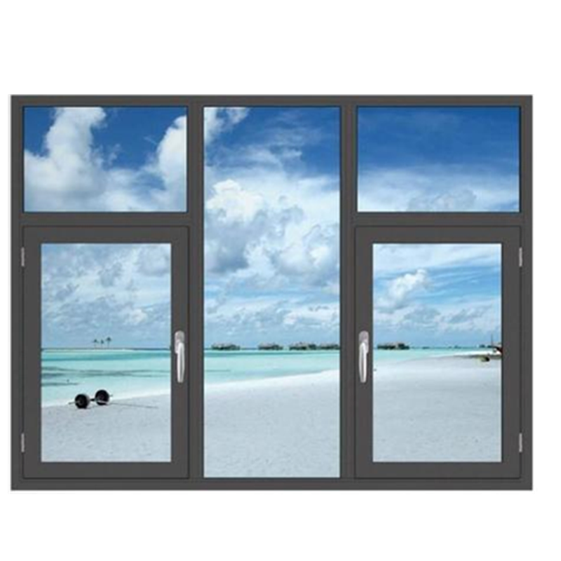 Ventana de casement moderna de aluminio negro con vidrio tintado