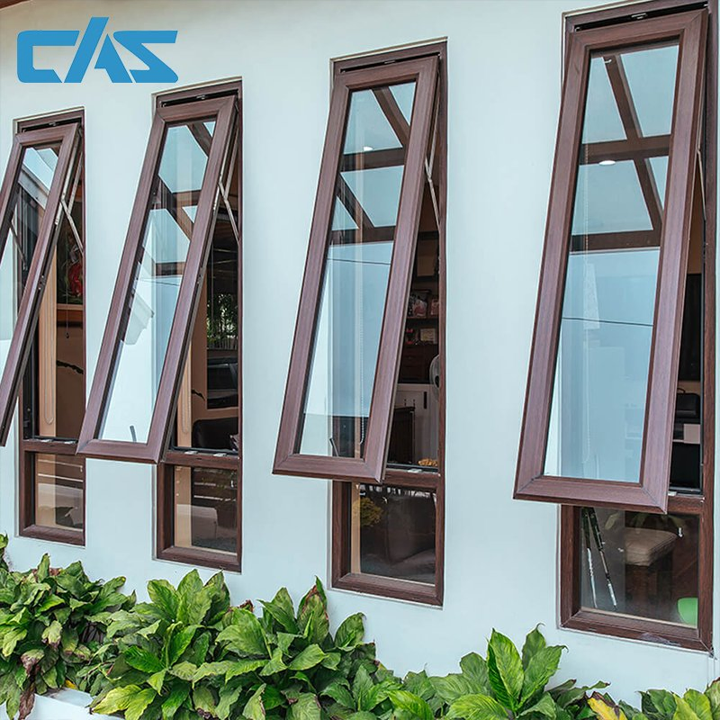 Ventanas de toldo de aluminio de gran vista de apartamentos personalizados de serie moderna y popular