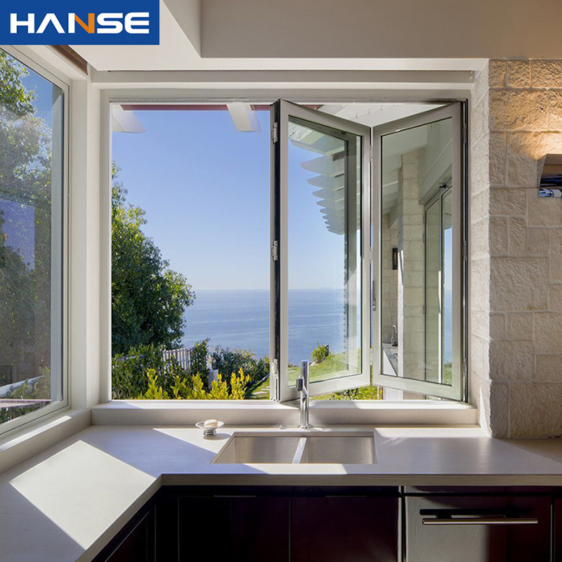 Mejor venta diseño de ventana de un solo panel exterior con marco de aluminio y vidrio deslizante