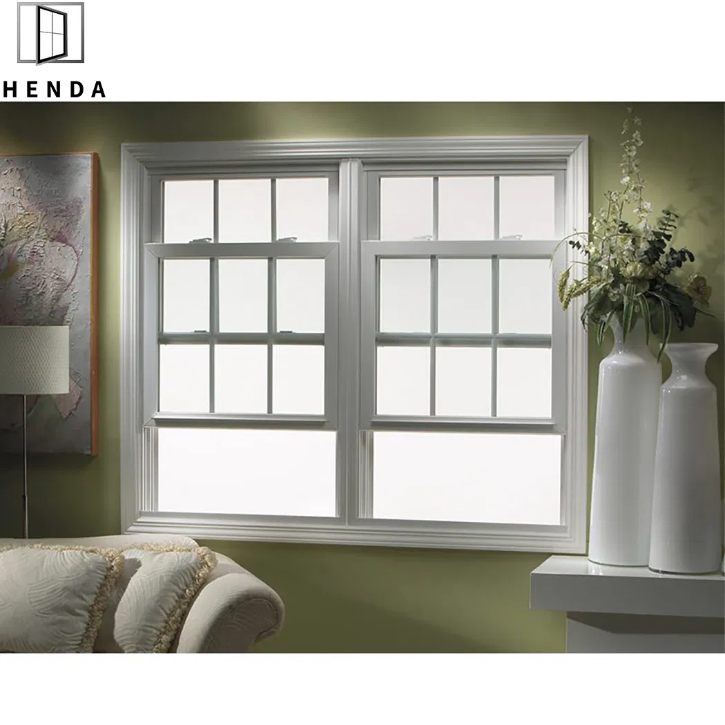 Ventana de doble hoja de estilo americano de aluminio, ventana de una hoja, ventana deslizante
