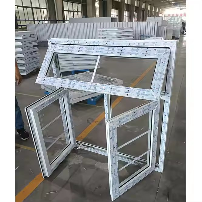 Ventana de Sash Americana de Fábrica de Vidrio de Aluminio de Una Sola Hoja Negra con Ruptura Térmica Ventana de Tripletas