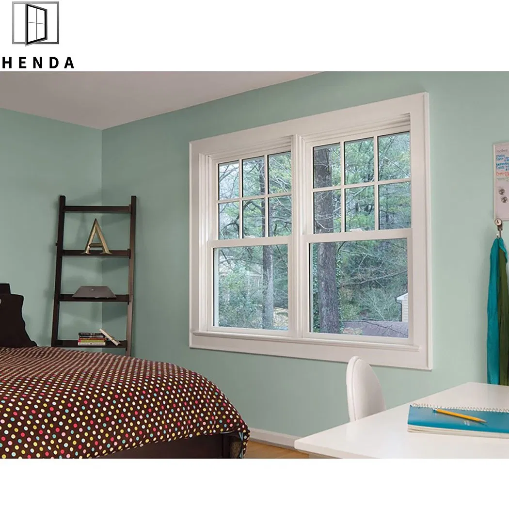 Ventana de doble hoja de estilo americano de aluminio, ventana de una hoja, ventana deslizante