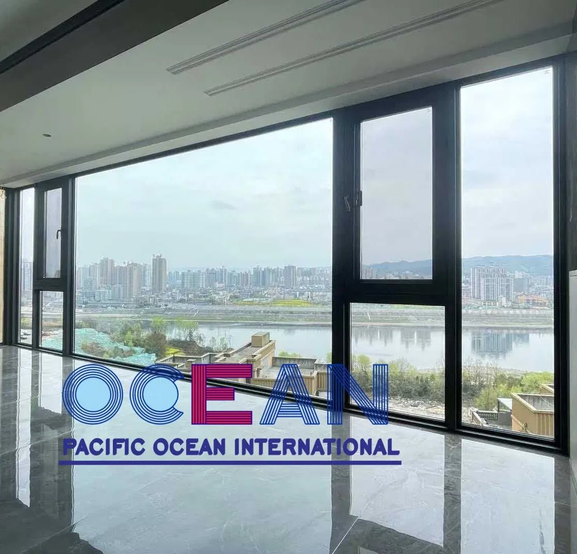 Ventana de casement de aleación de aluminio de fábrica del océano Pacífico de China con doble vidrio a prueba de sonido, con mosquitera, con ruptura térmica de aleación de aluminio y a prueba de viento