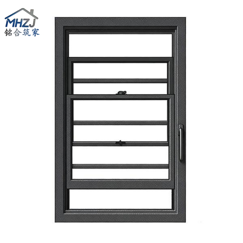 Ventana deslizante vertical de doble y simple hoja de aluminio con pantalla, tipo americano, con parte superior colgante