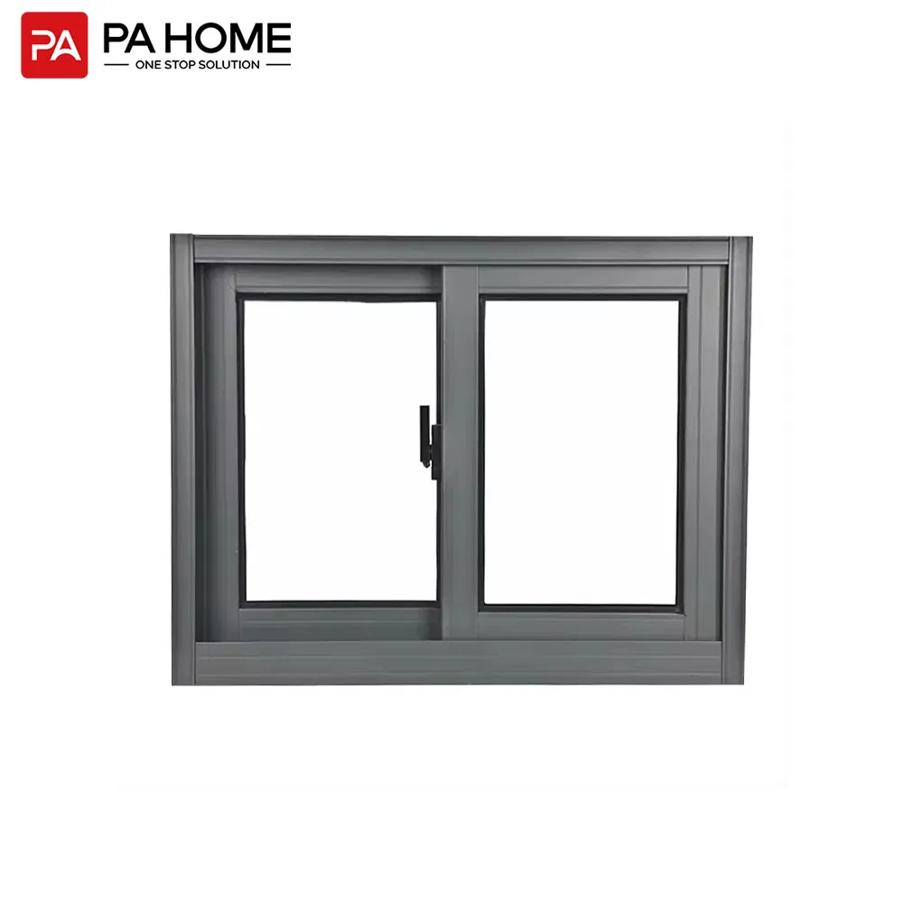 Ventanas de guillotina de aluminio con diseño nuevo de PA, de un solo panel, tamaño personalizado, ventana deslizante vertical