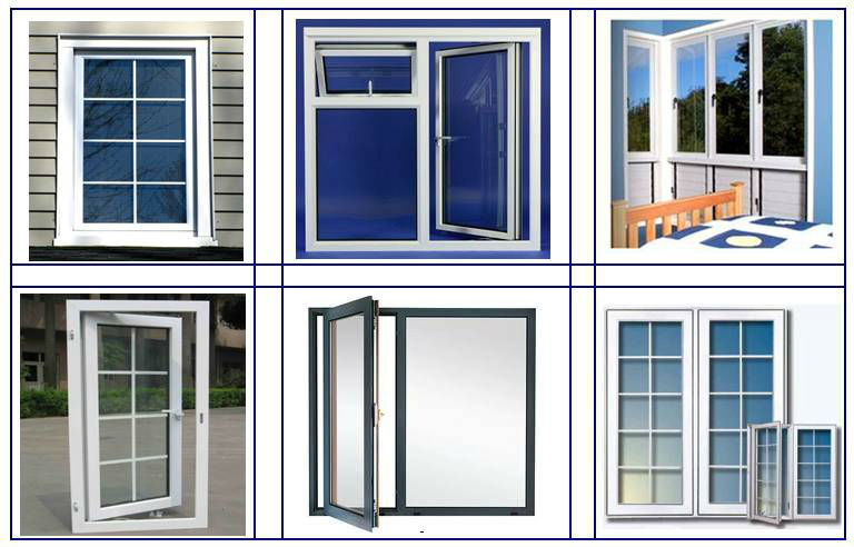 Marca líder de China, ventana de aluminio de alta calidad con hoja abatible / doble o simple