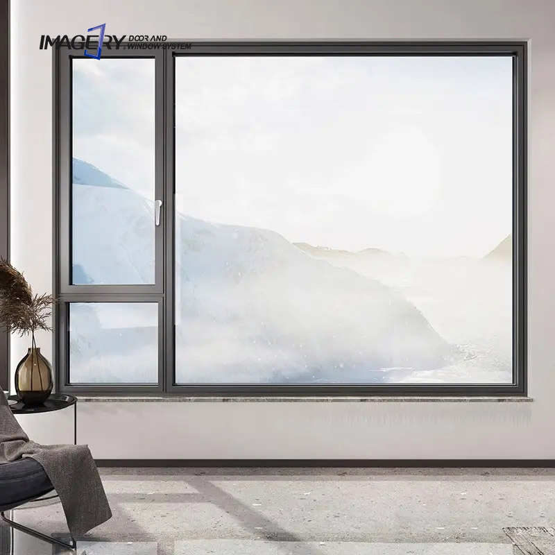 Ventana de dos hojas de casement de aluminio con doble acristalamiento
