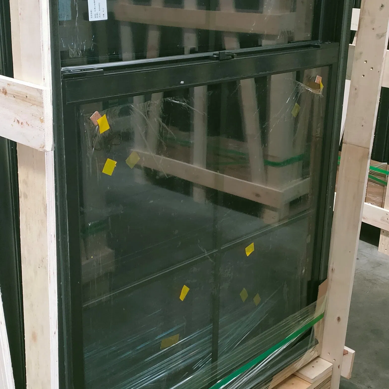 Ventana de aluminio de una sola hoja con doble vidrio negro y ruptura térmica