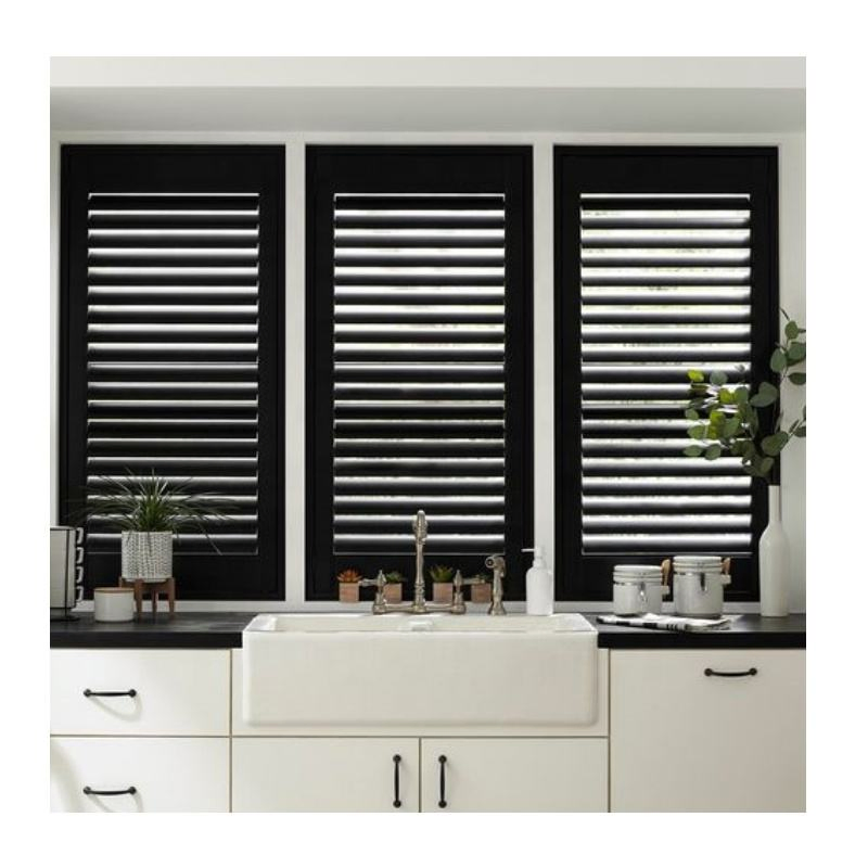 Cubierta Modular Cbmmart Bisagras Negras Persiana de Aluminio Ventana de Louvers