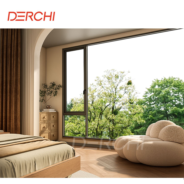 Impacto de huracán, inclinación y giro, ventana de aluminio con cristal simple y doble, diseño de reja, toldo, bisagra, oscilante, cristal bajo, ventana francesa, ventana pasiva