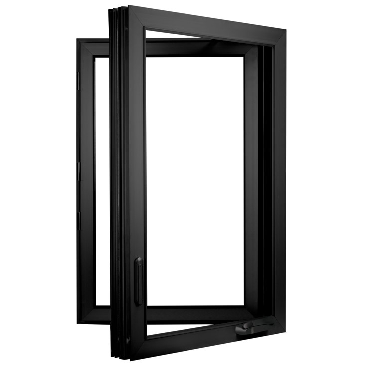 Ventanas de casement de marco de aleación de aluminio con ruptura térmica, resistentes a huracanes, de alta calidad, con doble vidrio y anti-robo para casas
