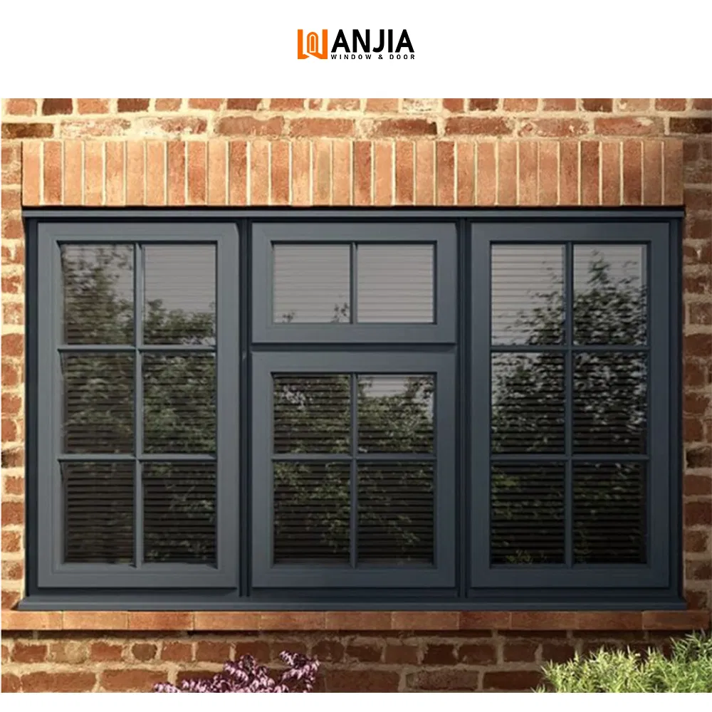 Ventanas de casement de aluminio doble acristaladas premium para aislamiento térmico