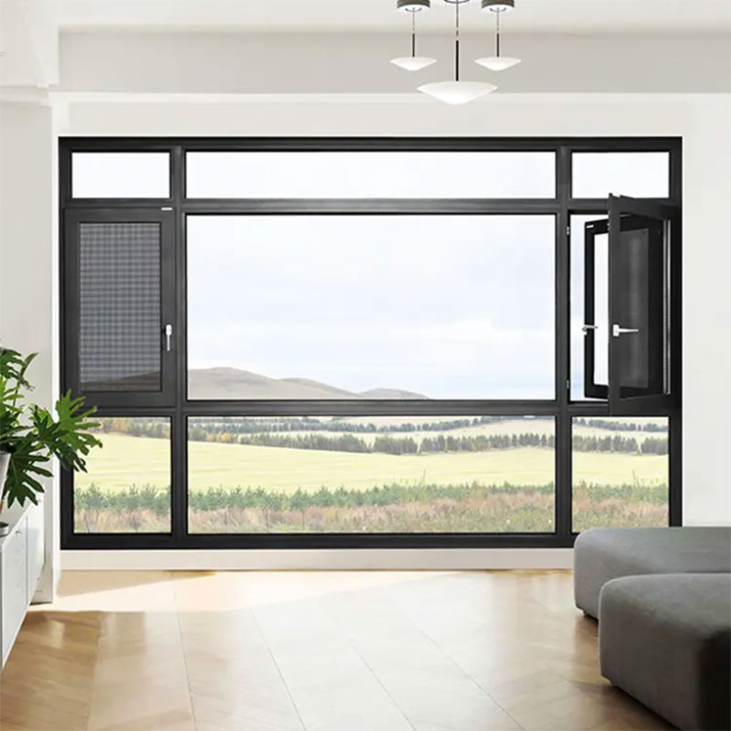 Ventana de casement de marco de aleación de aluminio a prueba de sonido de estilo moderno personalizada de fábrica en China