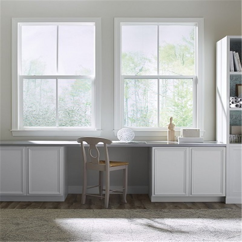 Diseño de rejilla de ventana de guillotina simple y doble para cocina, ventana deslizante vertical de aluminio