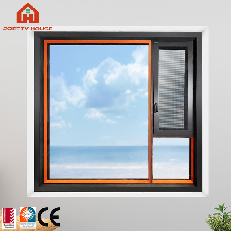 Aprobación de Florida Ventanas de Aluminio Doble Acristalamiento Templado Resistentes a Impactos a Prueba de Huracanes