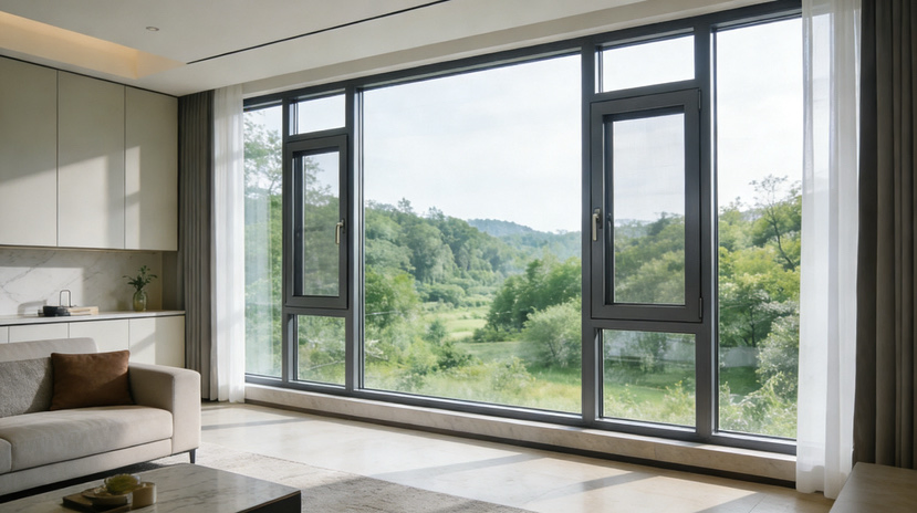 Ventana de aluminio con ruptura térmica con estilo personalizado y aspecto arquitectónico único