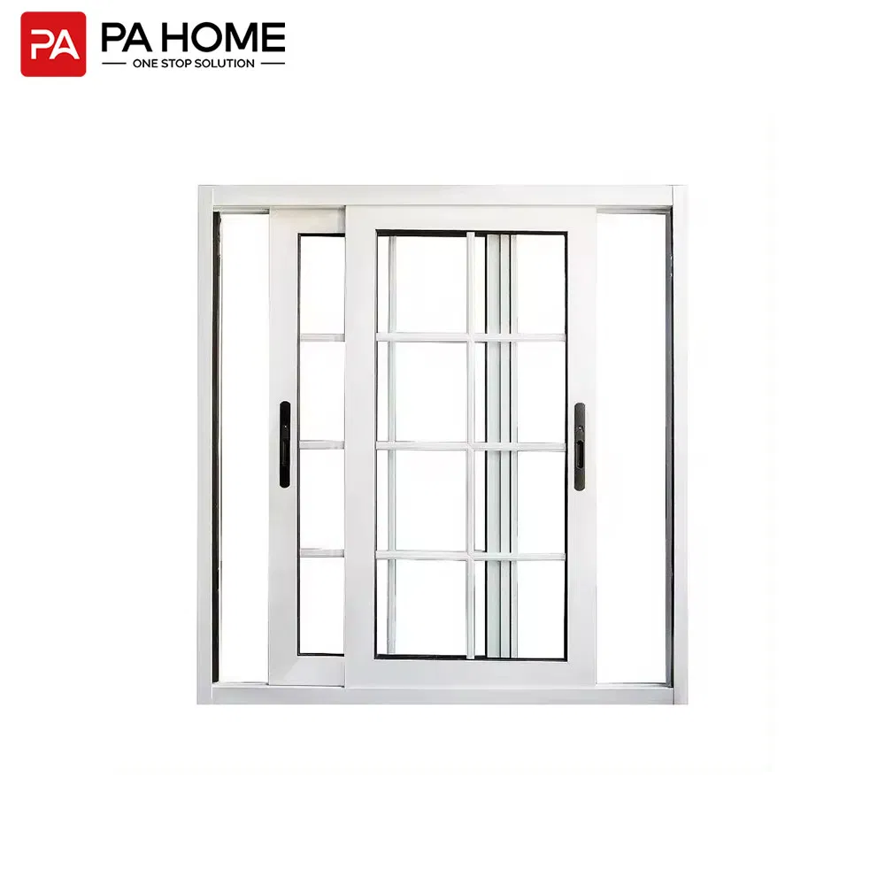 Ventanas de guillotina de aluminio con diseño nuevo de PA, de un solo panel, tamaño personalizado, ventana deslizante vertical