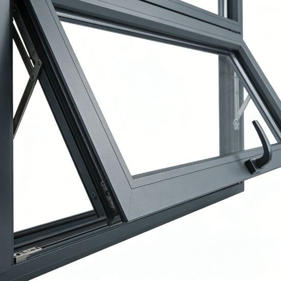 Ventana de toldo de aluminio aislante térmico, con apertura hacia afuera y tilting hacia adentro, anti caída