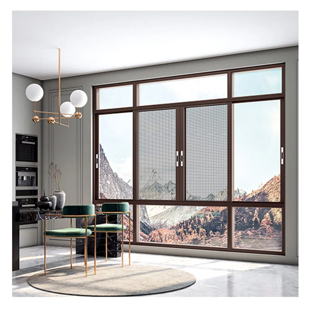 Marcos de seguridad negros premium con rejillas para ventanas deslizantes de aluminio