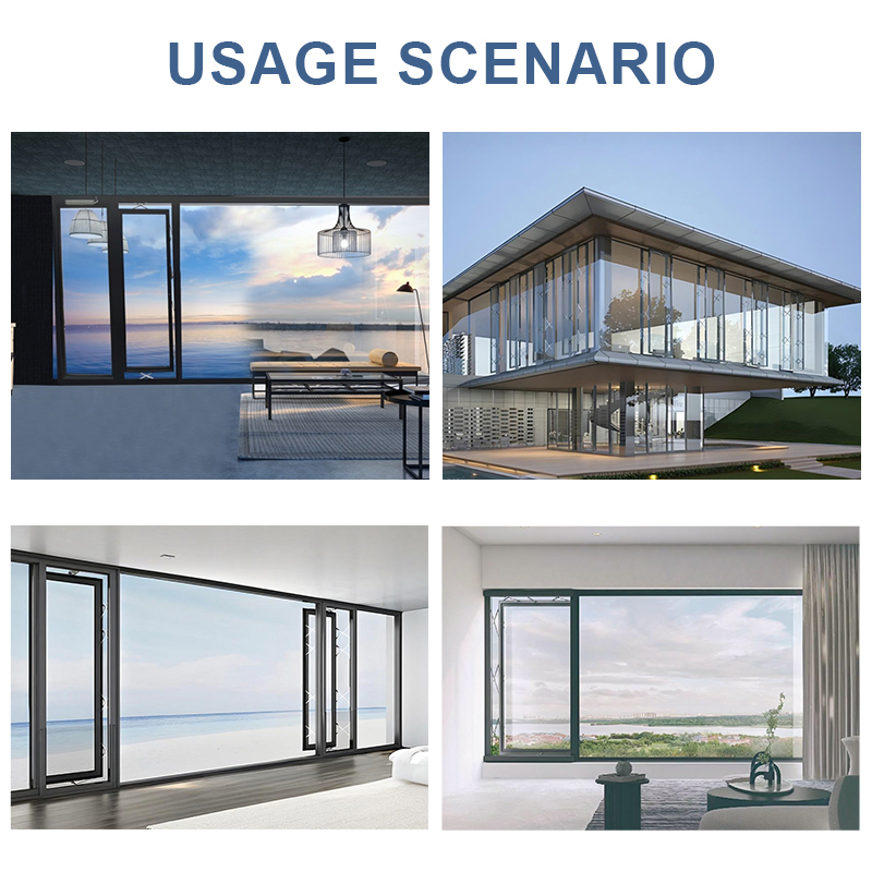 Sistema de Control Remoto Inteligente de Ventanas de Empuje de Aluminio Avanzado y Ventana Arquitectónica Moderna