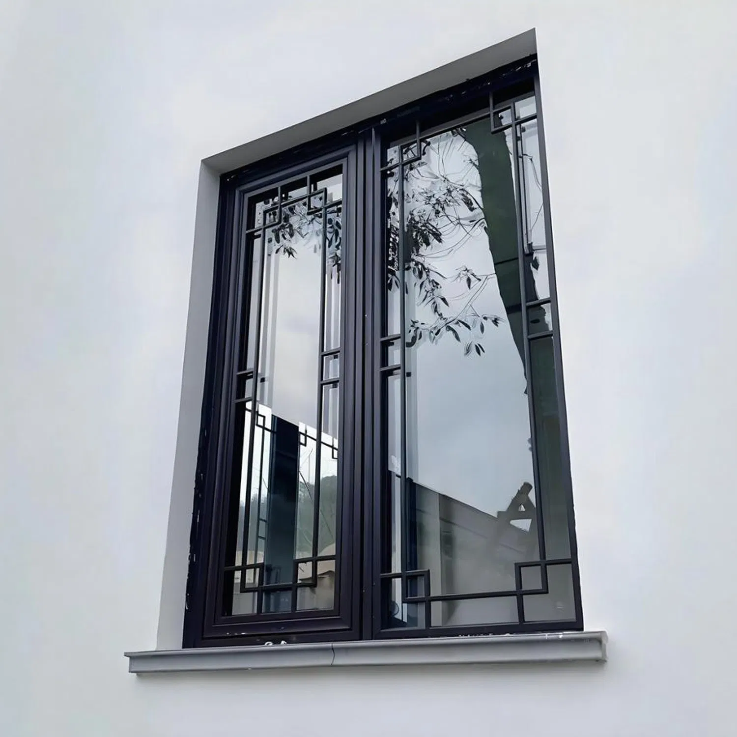 Ventana de casement de aluminio de alta calidad con diseño retro clásico estilo antiguo chino