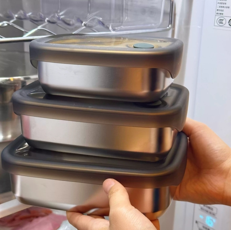 IKOO Stainless Steel Food Storage Container with Silicone Vented Lid