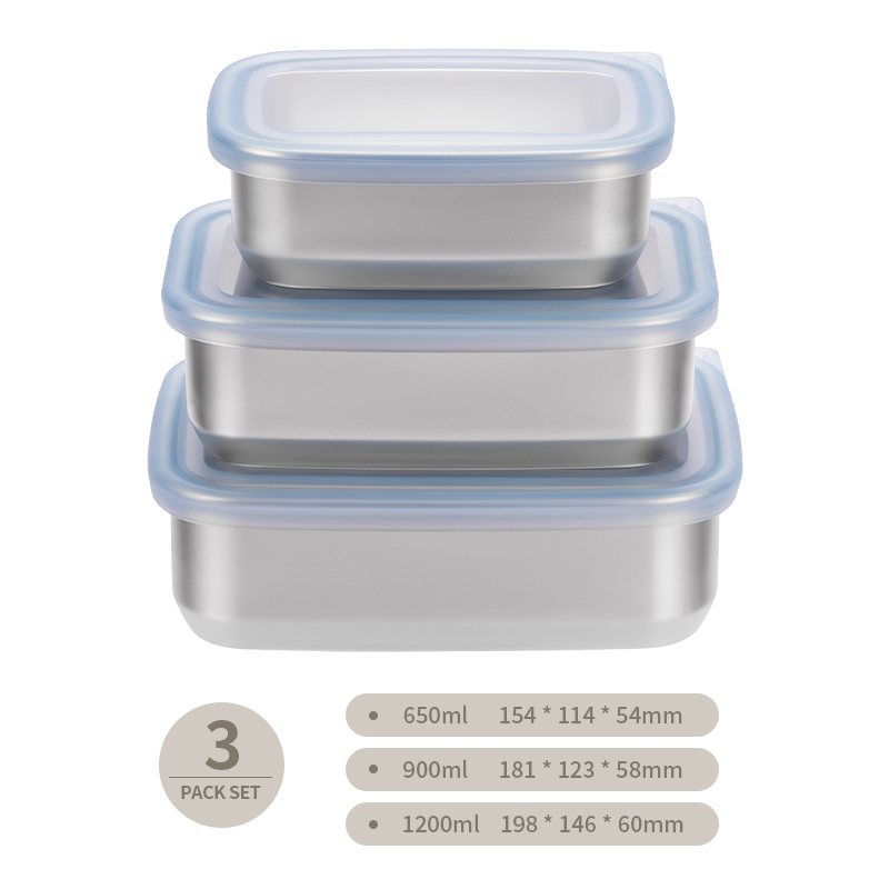 IKOO Stainless Steel Food Storage Container with Silicone Vented Lid