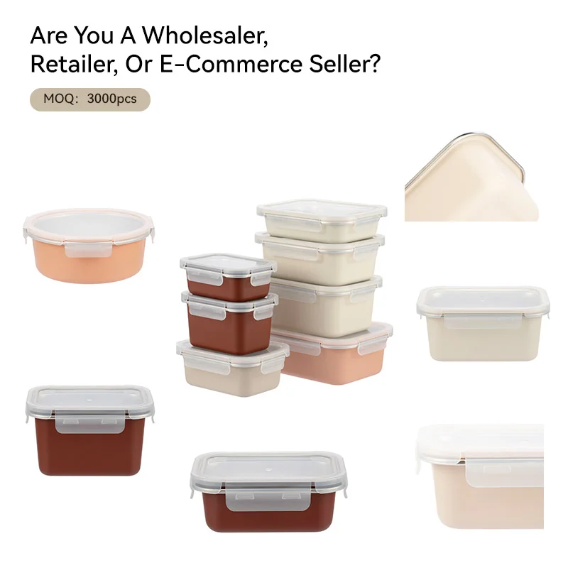 IKOO Stackable Stainless Steel Food Container Set with BPA-Free PP Lid