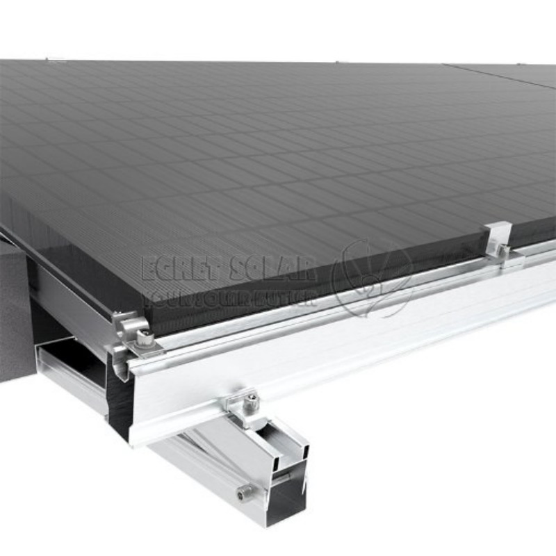 100kw PV Aluminium Solar Panel Ballasted Concrete Flat Roof Mounting Rack Systems