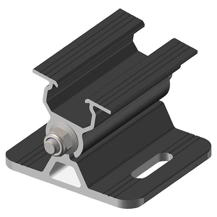 Concrete Flat Roof East-West Ballasted Structure Aluminum Solar Mounting System Bracket Factory Flat Roof PV Mounting