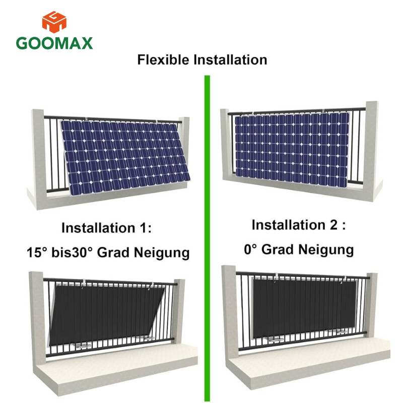 Goomax Reliable Balcony Solar Panel Mount Solar Panel Balcony Railing Urban Environments