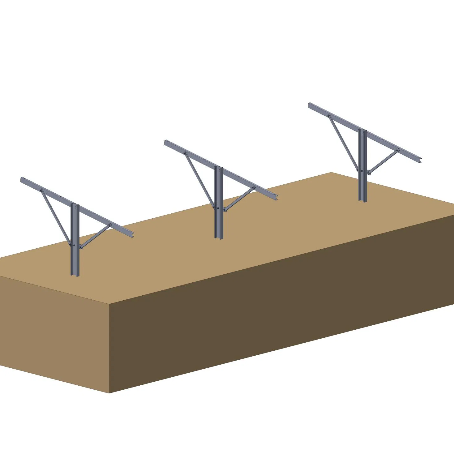 Solar PV Ground Plant Module Mounting Steel Pole Structure