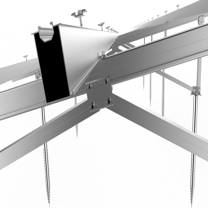 Ground Solar Panel Single Pole Mount Aluminum Mounted Racking Systems Structure
