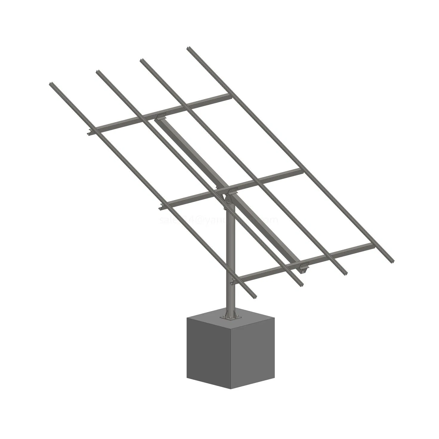 PV Plant Single Pole Solar Module Ground Mounting Steel Structure