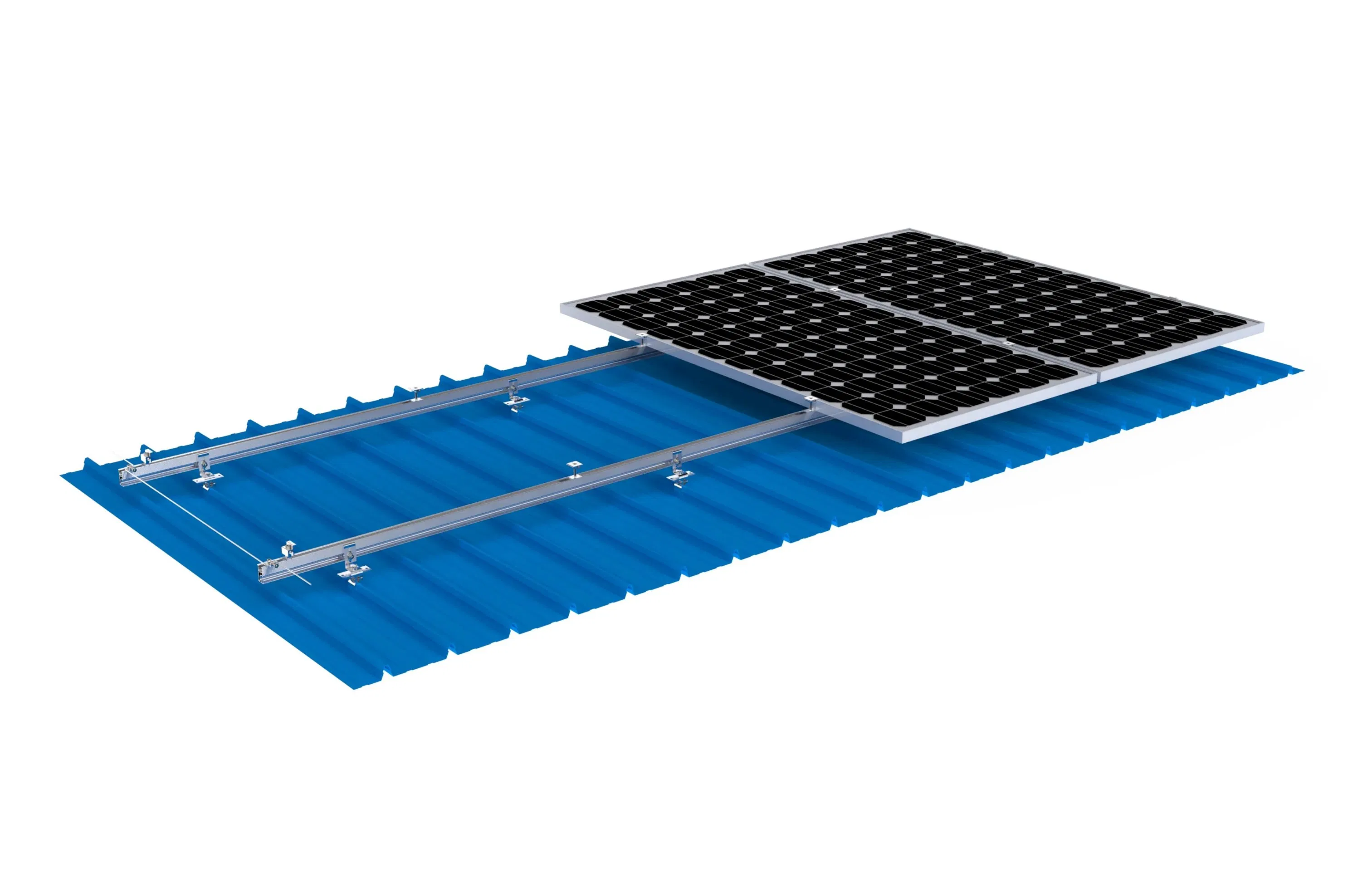 Modular Design Recyclable Materials Solar Track Mounting Kit for Tin Rooftops