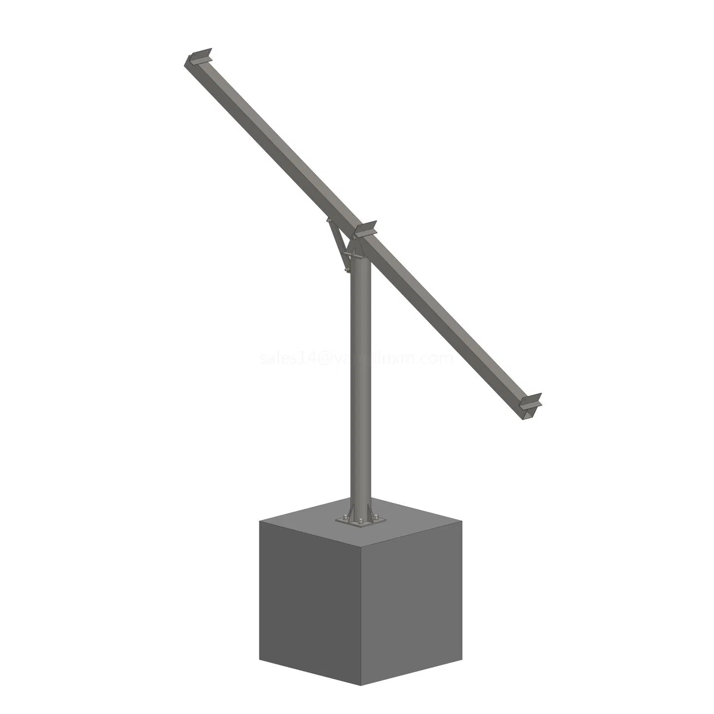 PV Plant Single Pole Solar Module Ground Mounting Steel Structure