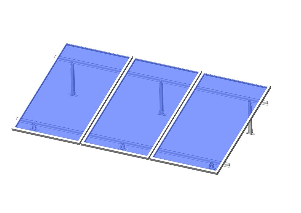 Ballasted Flat Roof Solar Panel Mounting Solution Made of Zinc Aluminium Magnesium Steel High Strength Factory Supplier