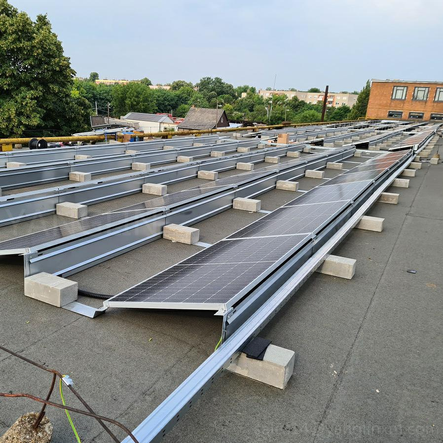 Solar Module Flat Roof Mounting Ballasted System