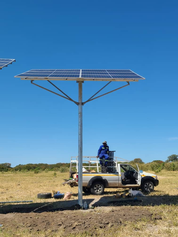 Single Pole Ground Mount Solar Bracket System – Aluminum PV Structure