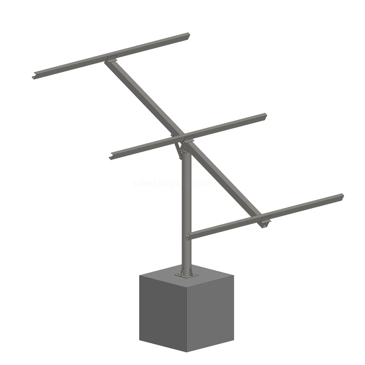 PV Plant Single Pole Solar Module Ground Mounting Steel Structure