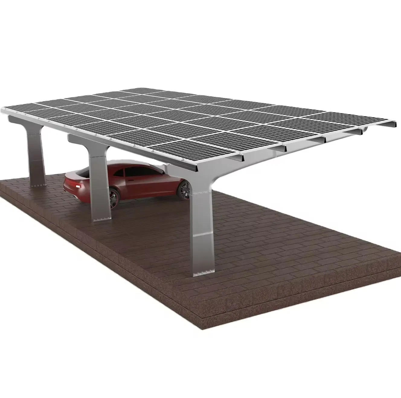 Adjustable Solar Panel Ground Rack Mounting System Galvanized Steel Pole PV Structure
