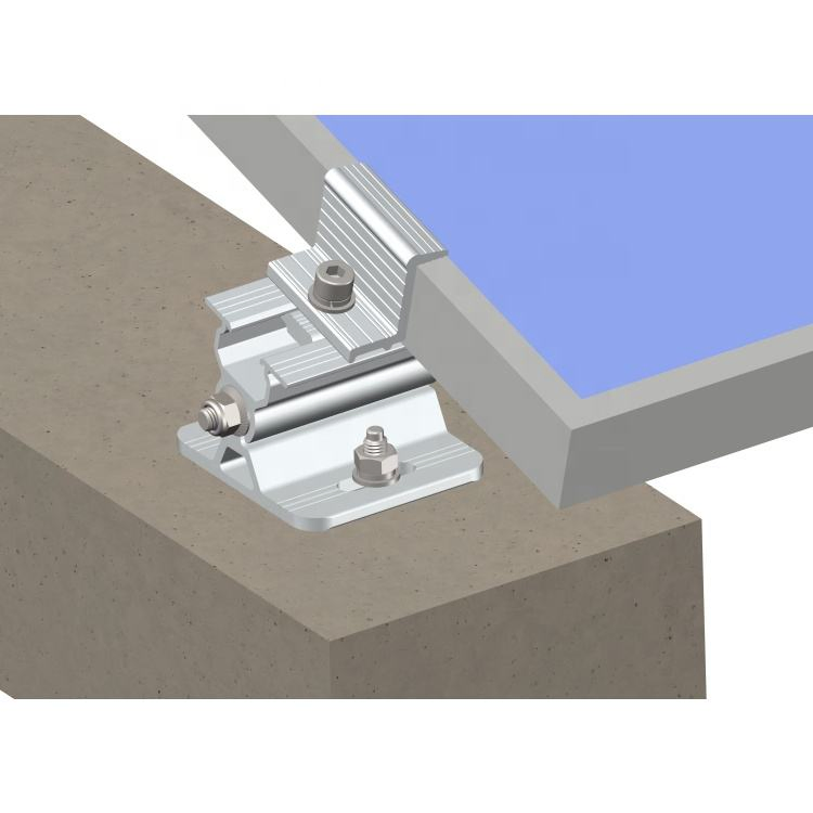 Concrete Flat Roof East-West Ballasted Structure Aluminum Solar Mounting System Bracket Factory Flat Roof PV Mounting