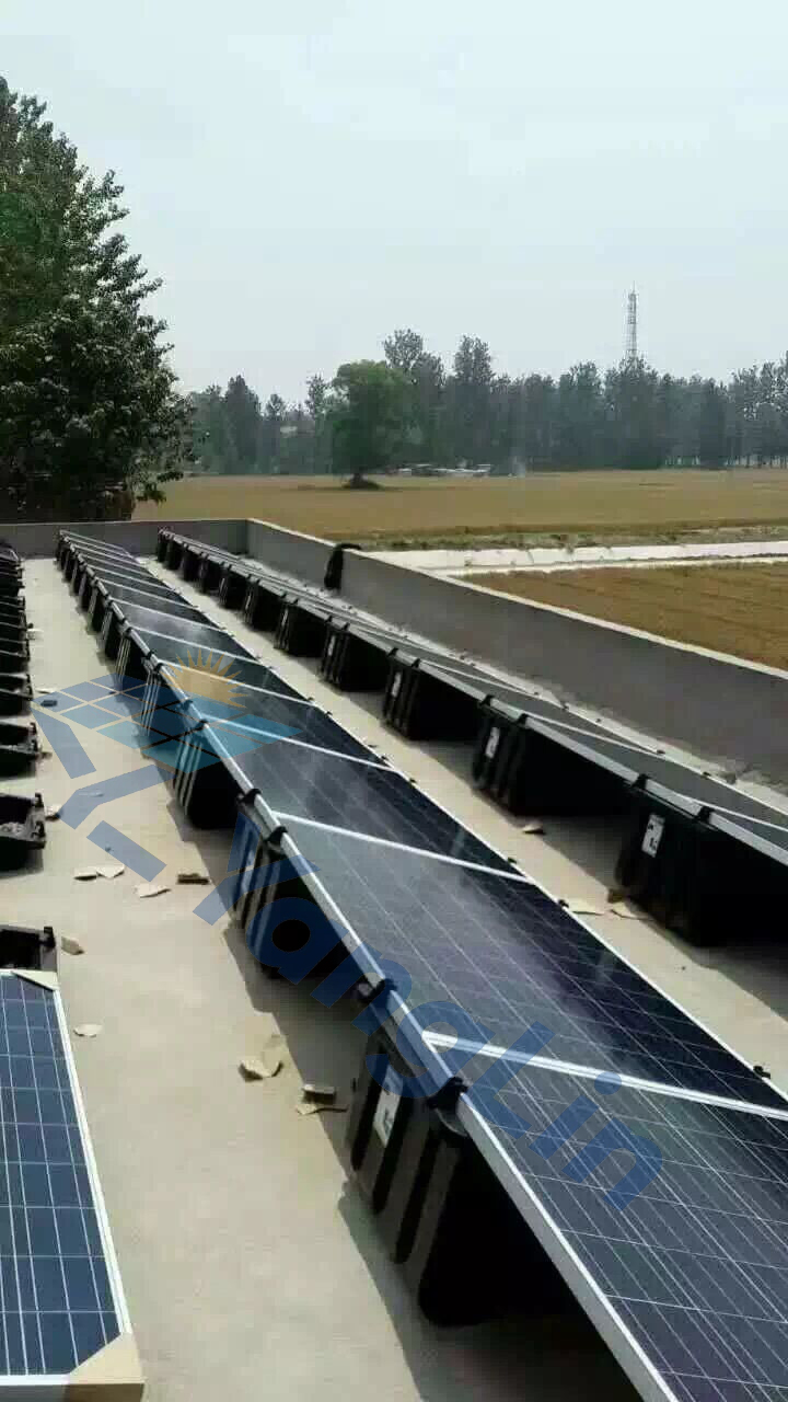 Factory Solar Panel Flat Roof Photovoltaic Plastic Bucket Base Ballasted System Solar Mounting UV Resistant PP